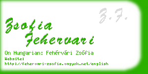 zsofia fehervari business card